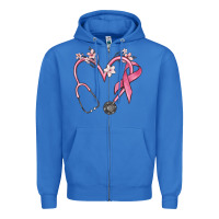 True Royal stethoscope nurse medical breast cancer awareness Zipper Hoodie - MaliasSmallBusiness