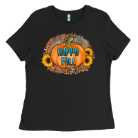 Black happy fall Ladies Tee - AdoDesignShop