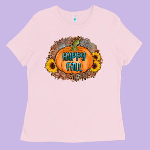 Happy Fall Ladies Tee Designed By Adodesignshop