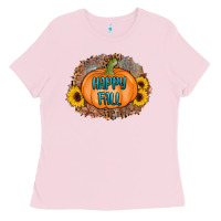 Bubblegum Pink happy fall Ladies Tee - AdoDesignShop