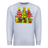 Heather Grey Christmas With Tennis Trees Premium Sweatshirt - BundleAndBundleShop
