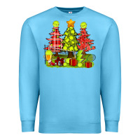 Ocean Blue Christmas With Tennis Trees Premium Sweatshirt - BundleAndBundleShop