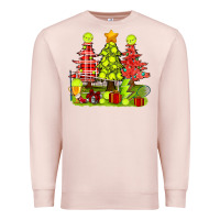 Pale Pink Christmas With Tennis Trees Premium Sweatshirt - BundleAndBundleShop