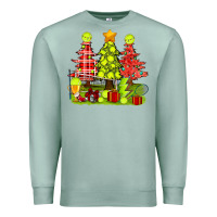 Seafoam Christmas With Tennis Trees Premium Sweatshirt - BundleAndBundleShop
