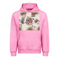Fuchsia Pink usa land of the free because of the brave Urban Hoodie - TumblerDesignByShophia