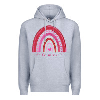 Heather Grey Valentines Day Rainbow Premium Hoodie - Bettercallsaul