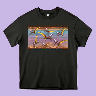 Dinosaur Pterodactyl Sippy Cup Heavy Core Tee Designed By Artiststas