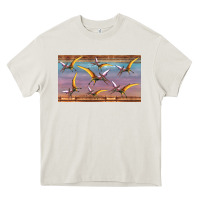 Cream dinosaur pterodactyl sippy cup Heavy Core Tee - Artiststas