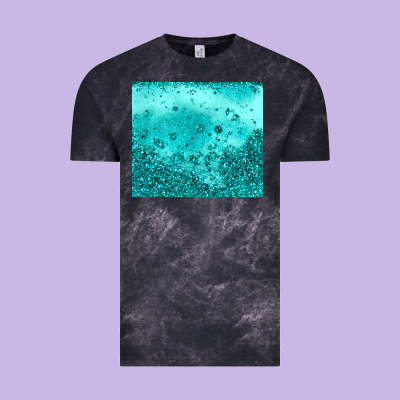 Turquoise Glitter Vintage Tee Designed By Jahusdesignshop