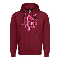 Burgundy pink vibes Zipper Hoodie - MaliasSmallBusiness