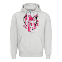 Dove Grey pink vibes Zipper Hoodie - MaliasSmallBusiness