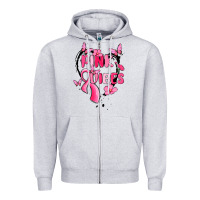 Heather Grey pink vibes Zipper Hoodie - MaliasSmallBusiness