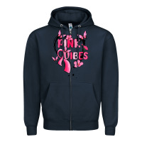 Navy pink vibes Zipper Hoodie - MaliasSmallBusiness