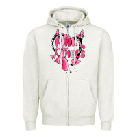 Oatmeal Heather pink vibes Zipper Hoodie - MaliasSmallBusiness