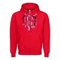 Red pink vibes Zipper Hoodie - MaliasSmallBusiness