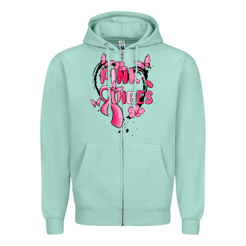 Pink Vibes Zipper Hoodie by MaliasSmallBusiness | Teevron