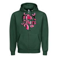 Sports Green pink vibes Zipper Hoodie - MaliasSmallBusiness