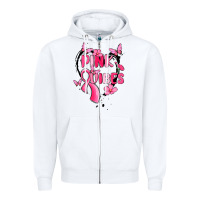 White pink vibes Zipper Hoodie - MaliasSmallBusiness