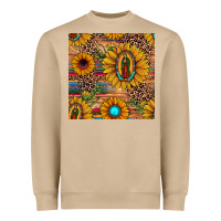 Mushroom our lady of guadalupe sunflower  seamless pattern Heavyweight Sweatshirt - JahusDesignShop