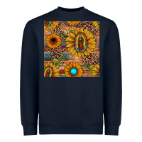 Navy our lady of guadalupe sunflower  seamless pattern Heavyweight Sweatshirt - JahusDesignShop