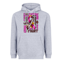Heather Grey breast cancer american football ribbon love cure fight bbs Heavyweight Hoodie - BundleAndBundleShop