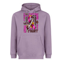 Lavender breast cancer american football ribbon love cure fight bbs Heavyweight Hoodie - BundleAndBundleShop