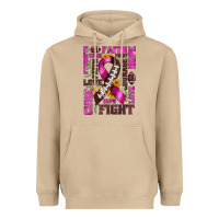 Mushroom breast cancer american football ribbon love cure fight bbs Heavyweight Hoodie - BundleAndBundleShop