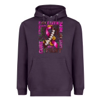 Plum breast cancer american football ribbon love cure fight bbs Heavyweight Hoodie - BundleAndBundleShop