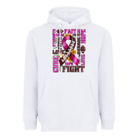 White breast cancer american football ribbon love cure fight bbs Heavyweight Hoodie - BundleAndBundleShop
