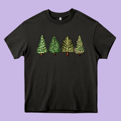 Christmas Trees Heavy Core Tee Designed By Maliassmallbusiness