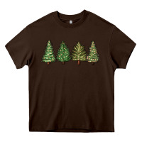 Chocolate Brown christmas trees Heavy Core Tee - MaliasSmallBusiness