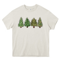Cream christmas trees Heavy Core Tee - MaliasSmallBusiness