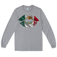 Heather Grey mexico lips Long Sleeve Tee - AdoDesignShop