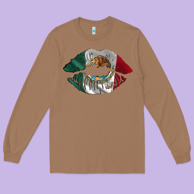 Mexico Lips Long Sleeve Tee Designed By Adodesignshop