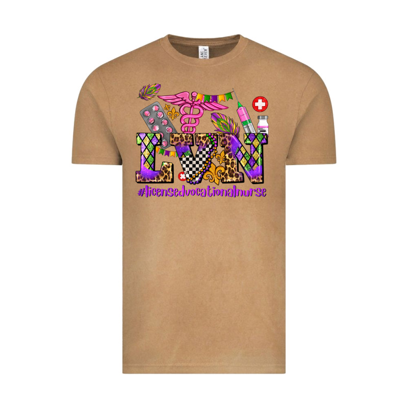 Mardi Gras  Lvn Licensed Vocational Nurse Vintage Tee by AdoDesignShop | Teevron