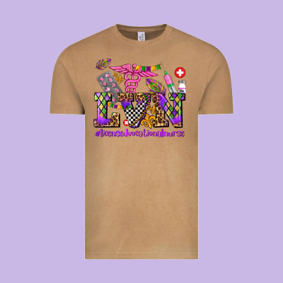 Mardi Gras  Lvn Licensed Vocational Nurse Vintage Tee Designed By Adodesignshop
