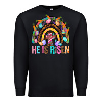 Black He Is Risen Rainbow Premium Sweatshirt - BundleAndBundleShop