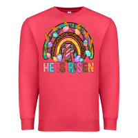 Cardinal He Is Risen Rainbow Premium Sweatshirt - BundleAndBundleShop