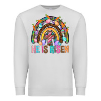 Dove Grey He Is Risen Rainbow Premium Sweatshirt - BundleAndBundleShop