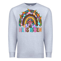 Heather Grey He Is Risen Rainbow Premium Sweatshirt - BundleAndBundleShop