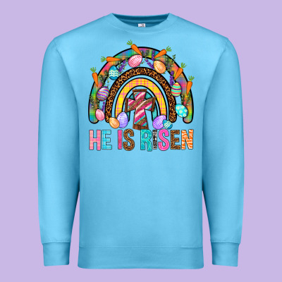 He Is Risen Rainbow Premium Sweatshirt Designed By Bundleandbundleshop