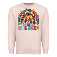 Pale Pink He Is Risen Rainbow Premium Sweatshirt - BundleAndBundleShop