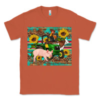 Copper western farm tractor pig rooster cow sunflowers Classic Tee - Artiststas