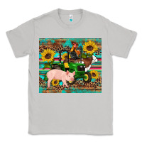 Moon Dust western farm tractor pig rooster cow sunflowers Classic Tee - Artiststas