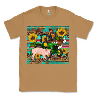 Toasted Coconut western farm tractor pig rooster cow sunflowers Classic Tee - Artiststas
