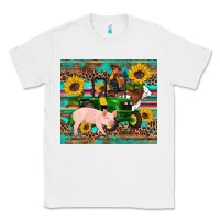 White western farm tractor pig rooster cow sunflowers Classic Tee - Artiststas