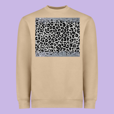 Grey Leopard Heavyweight Sweatshirt Designed By Jahusdesignshop