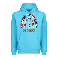 Ocean Blue Valentines Day Rainbow, Valentines Day Rainbow Cowhide, Premium Hoodie - Bettercallsaul