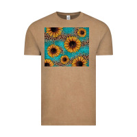 Vintage Coffee sunflower turquoise glitter Vintage Tee - JahusDesignShop
