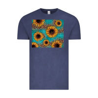 Vintage Denim sunflower turquoise glitter Vintage Tee - JahusDesignShop